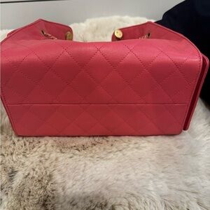 CHANEL Coral Quilted Shoulder Bag